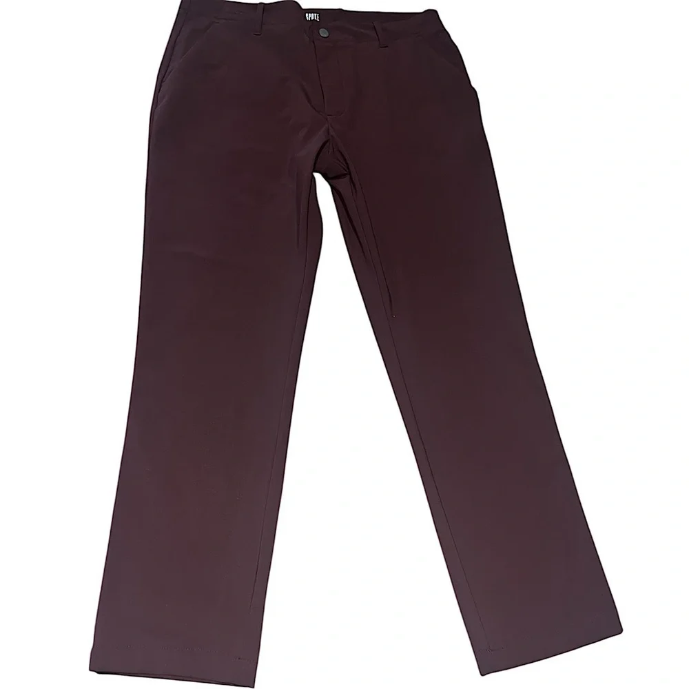 SPOKE Techwear Lite Urban Utility, Performance Pants, Waist 35 Maroon Red